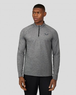 Black/Grey Marl Castore Core Essentials Standard 1/4 Zip | 4720WUNRI