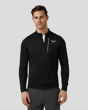 Black Castore Golf Pinnacle Tech Half Zip Top | 6173BYXQI