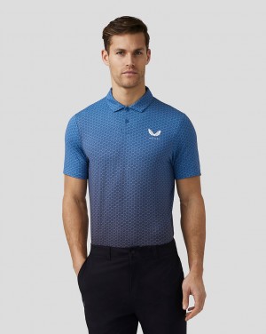 Blue Castore Golf Print Polo | 0589JGLTN