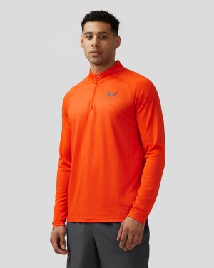 Deep Orange Castore Adapt Quarter Zip Top | 9028ZUARH