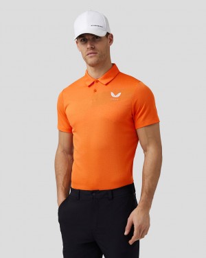 Deep Orange Castore Golf Engineered Knit Polo | 6941OTBPC