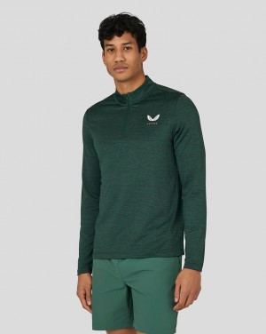 Green Castore Active Marl Quarter Zip | 1274YFRTU