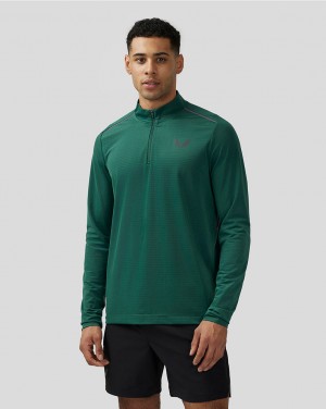 Green Castore Apex Aeromesh Quarter Zip | 6174TEIFO