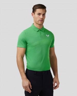 Green Castore Golf Engineered Knit Polo | 4605RMLKQ