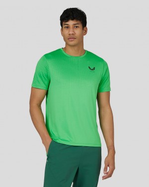 Lime Castore Flow Short Sleeve Knit T-Shirt | 7301SBOJC