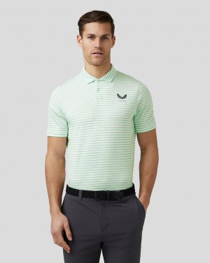 Lime Castore Golf Yarn Dye Stripe Polo | 0145OXVBS