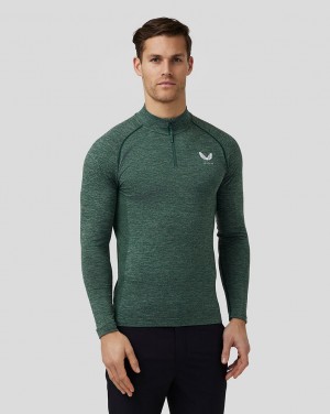 Pine Grey Castore Golf Body Mapped Seamless Quarter Zip Top | 1207GNOSI