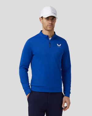 Royal Blue Castore Golf Club Classic Quarter Zip Top | 6973YLNEU