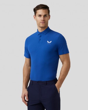 Royal Blue Castore Golf Essential Polo | 6987ETAYB