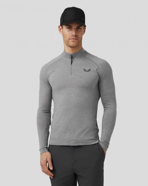 Steel Castore Golf Body Mapped Seamless Quarter Zip Top | 4201UKZLG