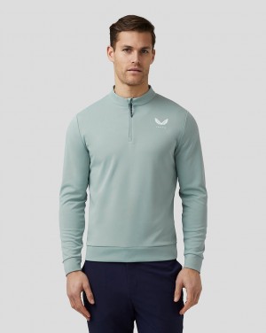 Stone Blue Castore Golf Club Classic Quarter Zip Top | 9108LFJZM