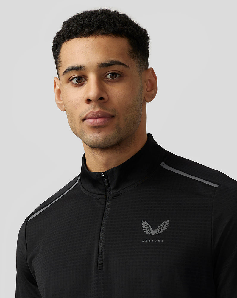 Black Castore Apex Aeromesh Quarter Zip | 4782OVSFL