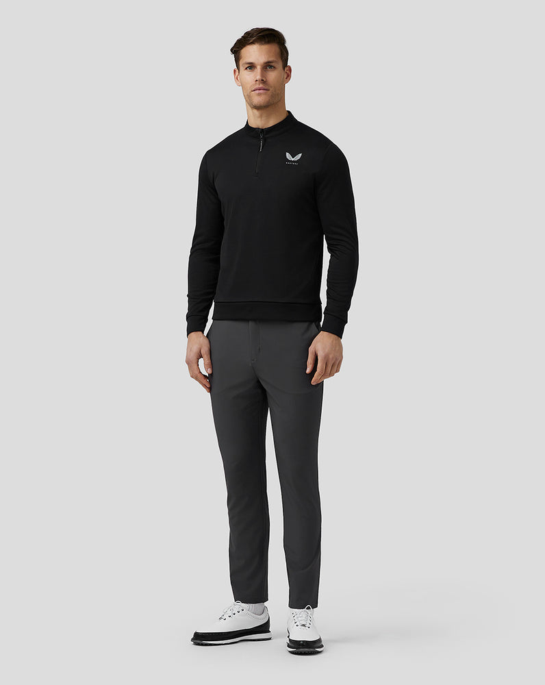 Black Castore Golf Club Classic Quarter Zip Top | 9738WCAFX