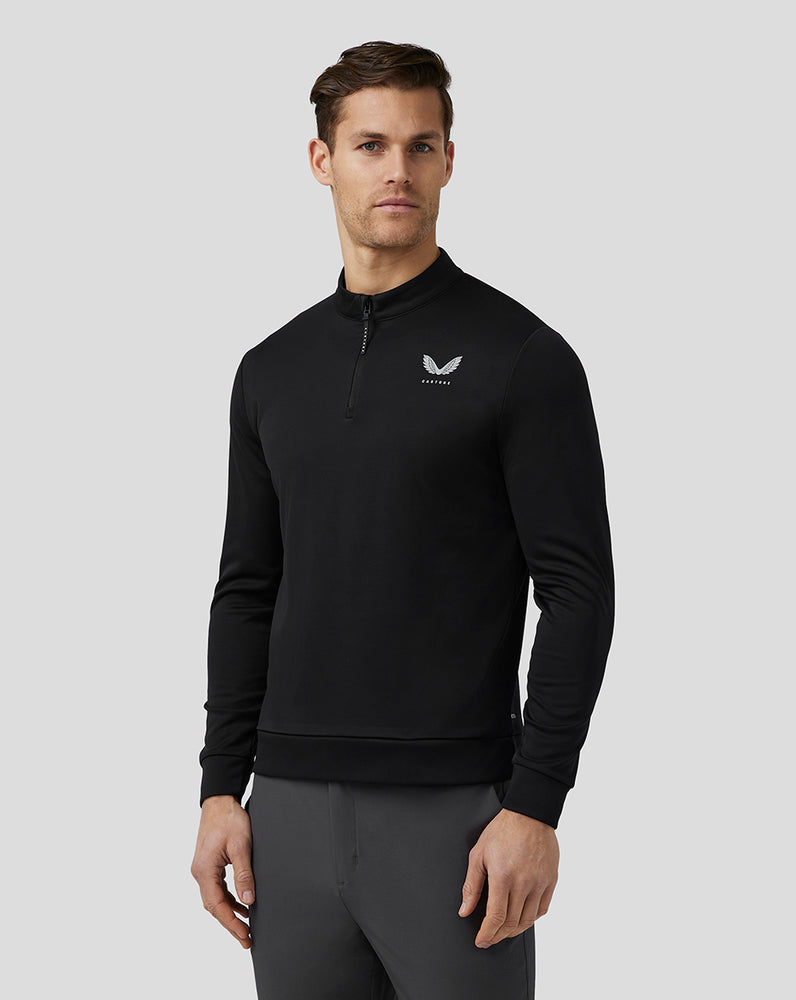 Black Castore Golf Club Classic Quarter Zip Top | 8203YMPZH