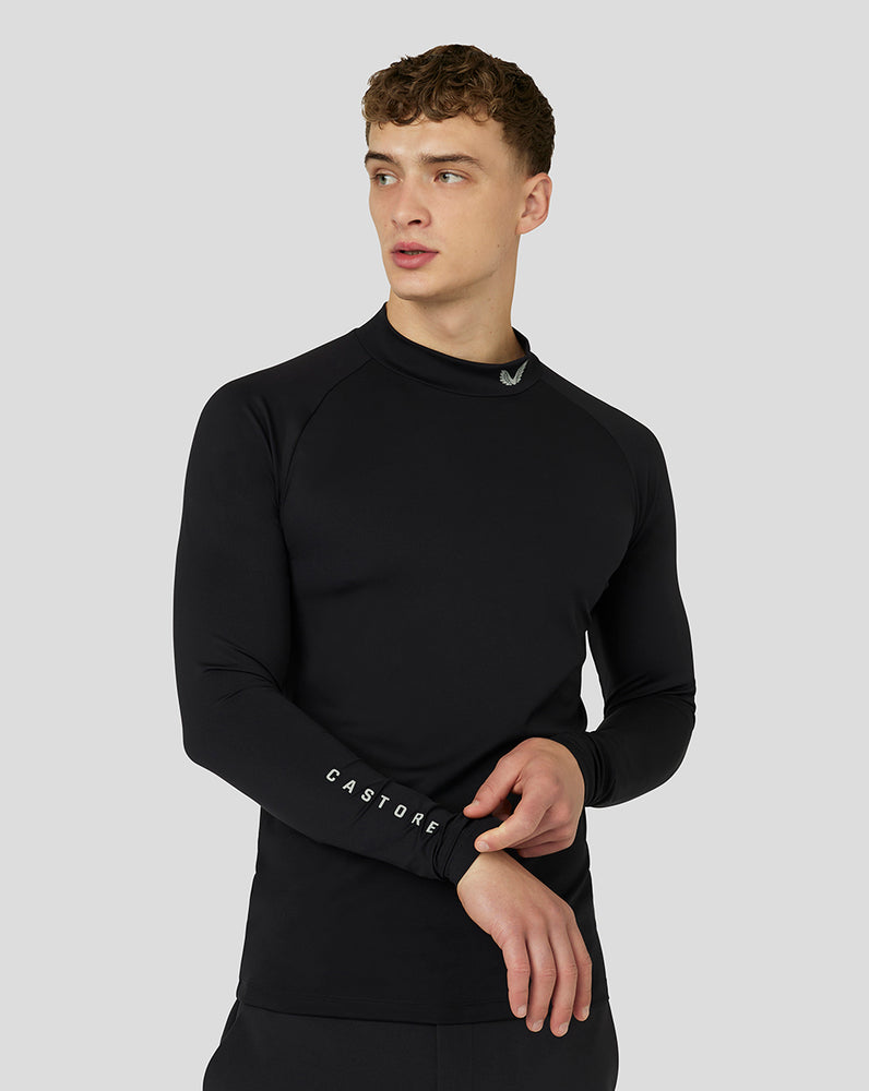 Black Castore Golf Long Sleeve Mock Neck Base Layer | 3472PHBAO