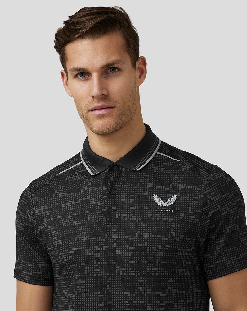 Black Castore Golf Printed Tech Polo | 7021XCKVF