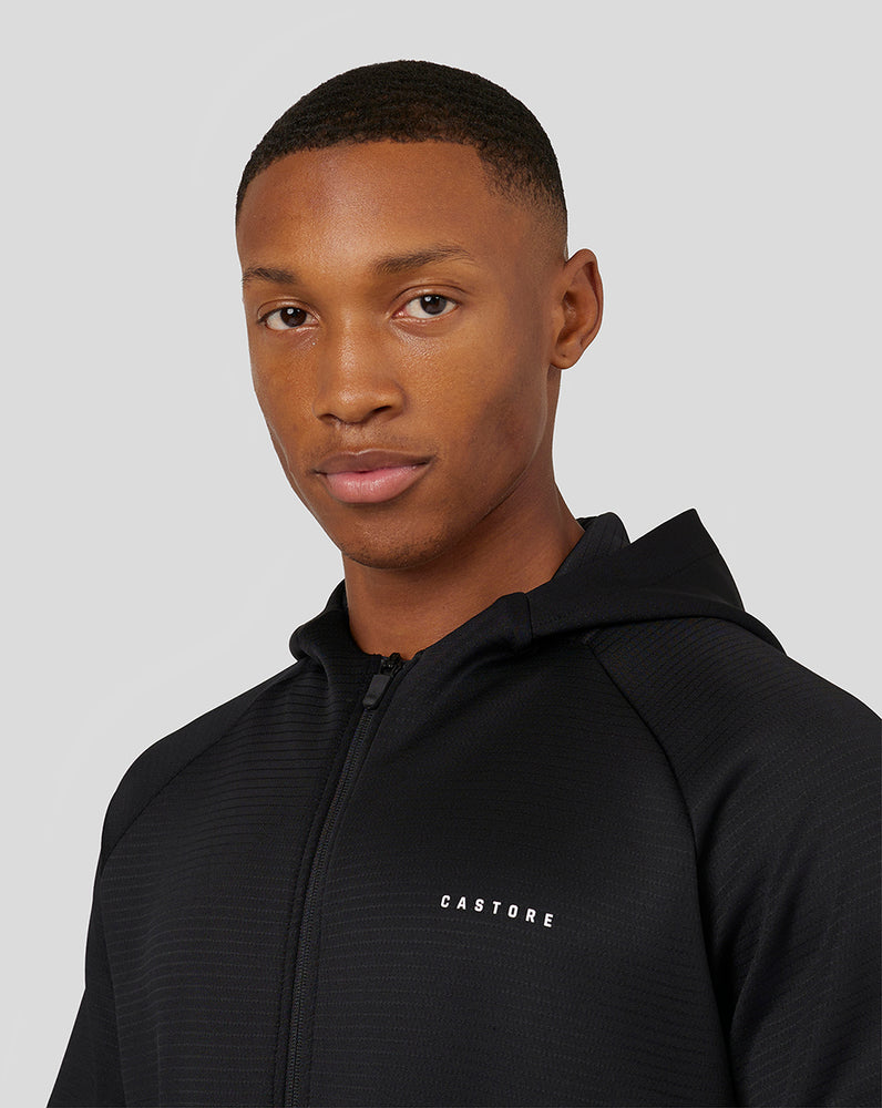 Black Castore Long Sleeve Aeroscuba Zip-Through Hoodie | 6392RNXBG