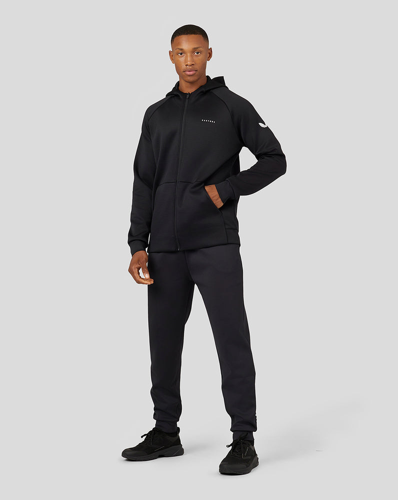 Black Castore Long Sleeve Aeroscuba Zip-Through Hoodie | 1607MHJTP