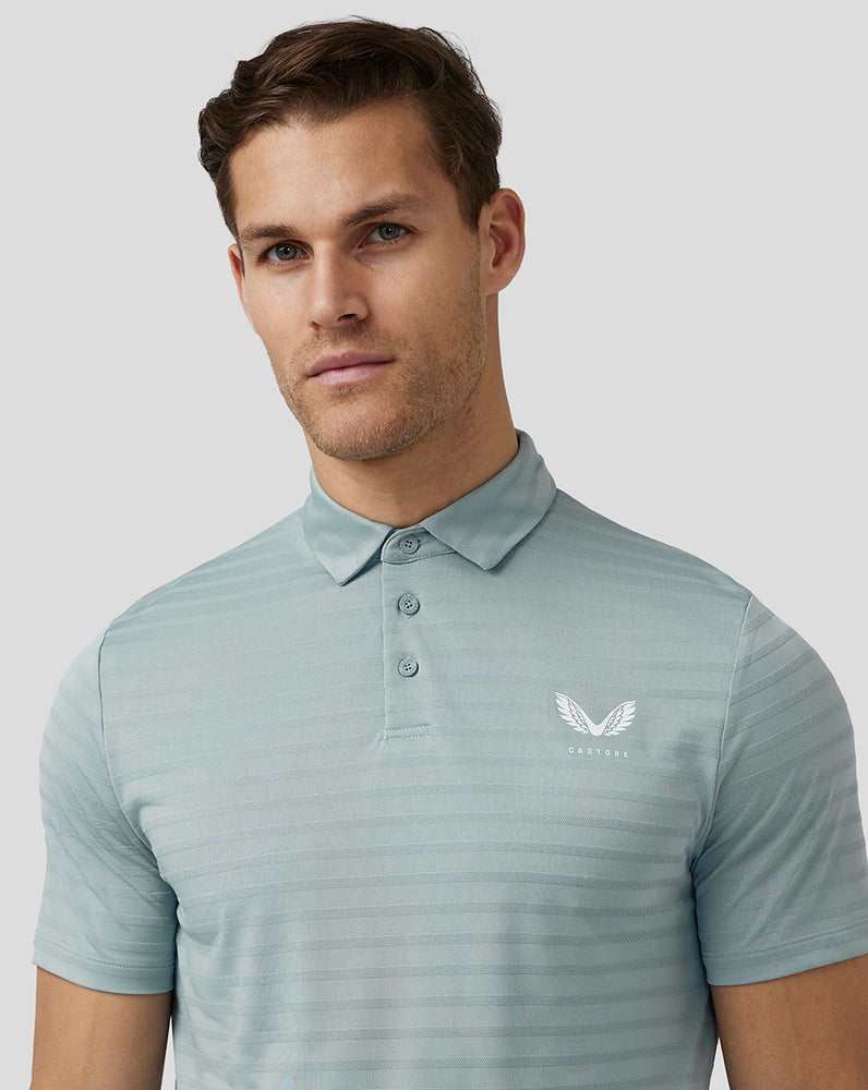 Blue Castore Golf Textured Pique Stripe Polo | 9537SGERB