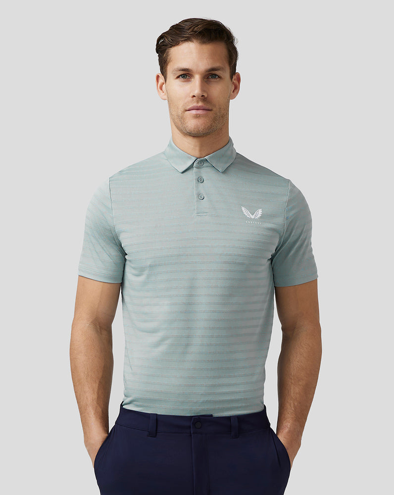 Blue Castore Golf Textured Pique Stripe Polo | 9537SGERB