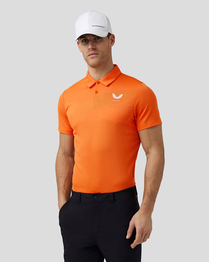 Deep Orange Castore Golf Engineered Knit Polo | 0763WYQVL