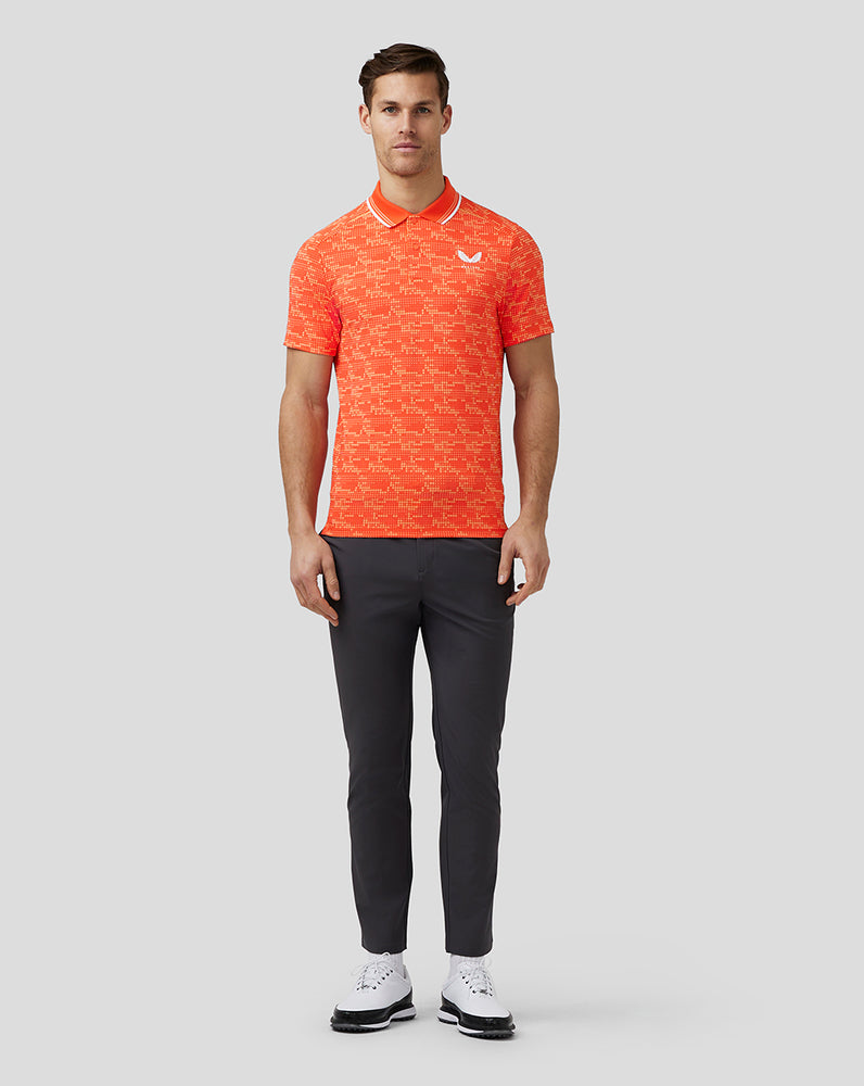 Deep Orange Castore Golf Printed Tech Polo | 8453VZOTE