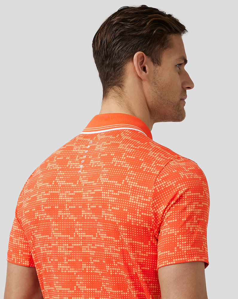 Deep Orange Castore Golf Printed Tech Polo | 2349KVCHT