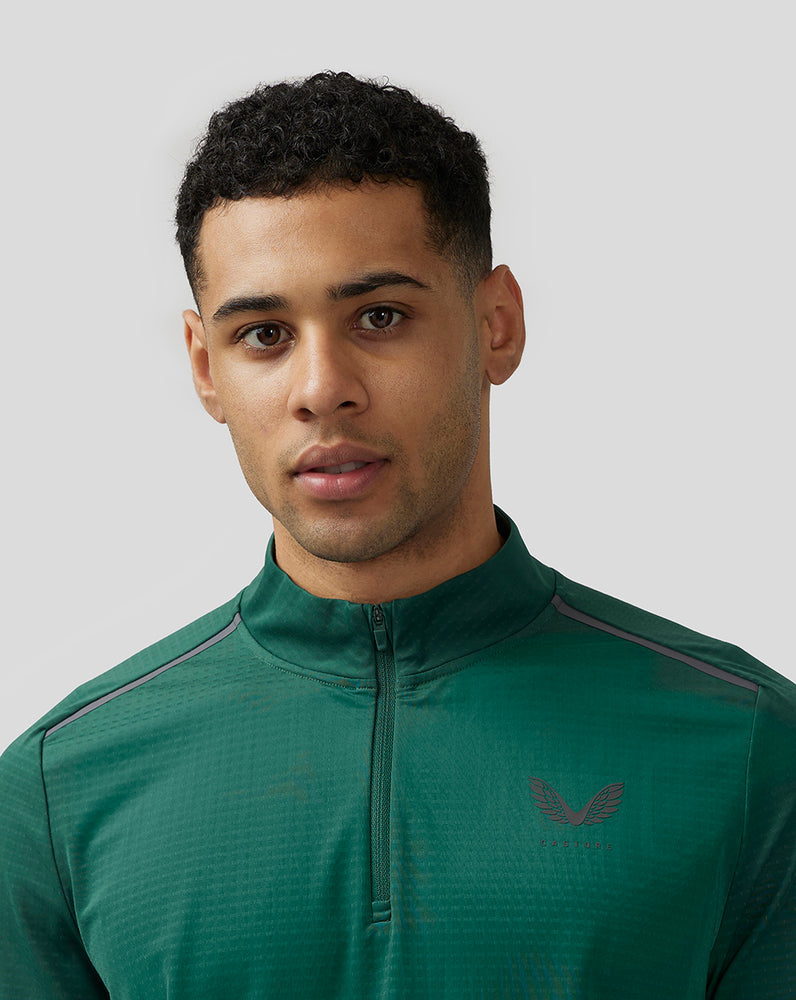 Green Castore Apex Aeromesh Quarter Zip | 6174TEIFO