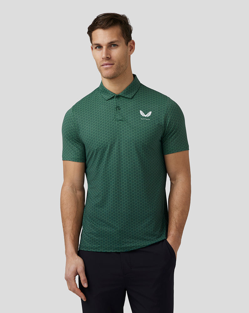 Green Castore Golf Printed Polo | 2570CQYJN