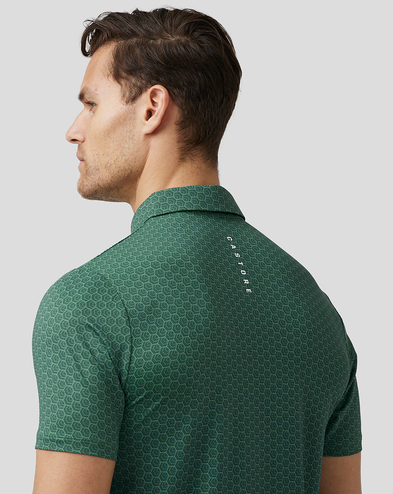 Green Castore Golf Printed Polo | 2570CQYJN