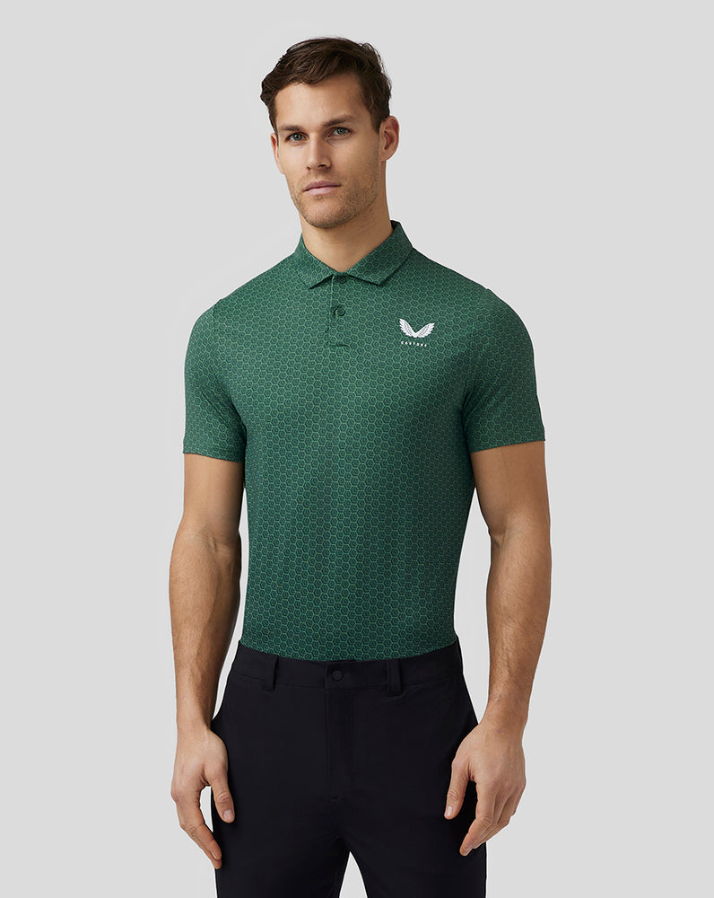 Green Castore Golf Printed Polo | 2570CQYJN