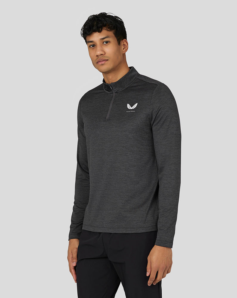 Gunmetal Castore Active Long Sleeve Marl Quarter Zip | 8021FSTID