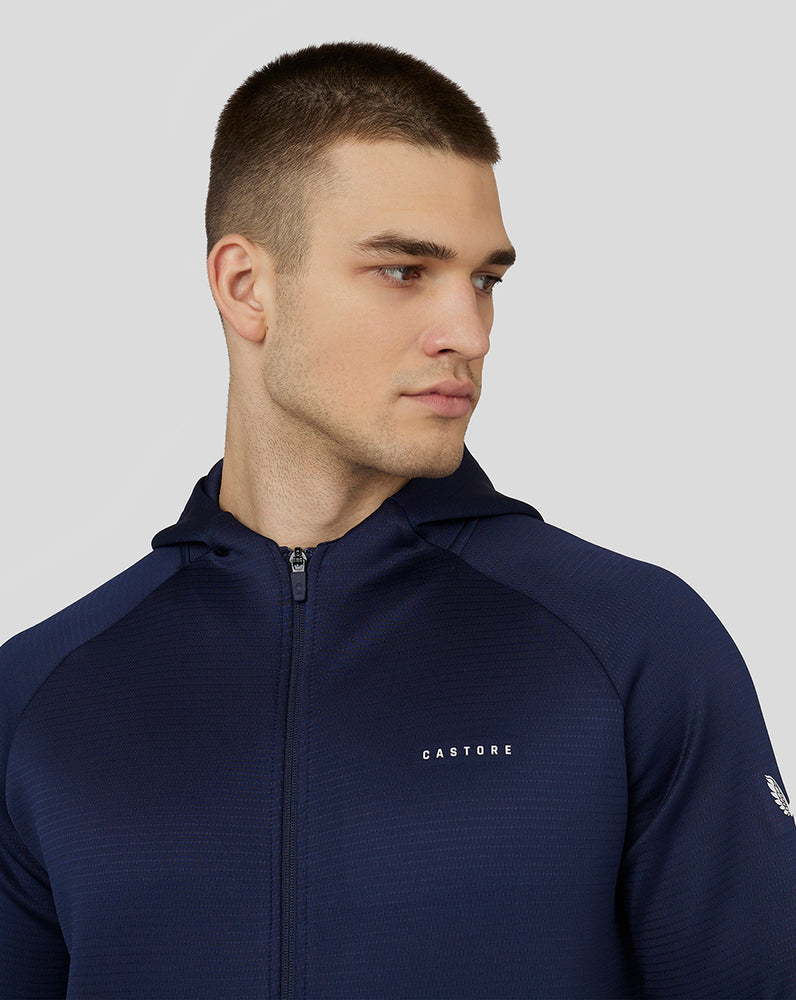 Navy Castore Long Sleeve Aeroscuba Zip-Through Hoodie | 6987XYMRF