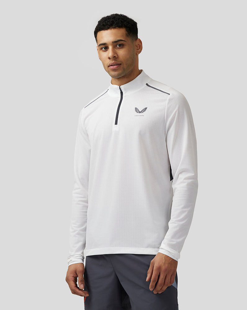 White Castore Apex Aeromesh Quarter Zip | 0568UPWCM