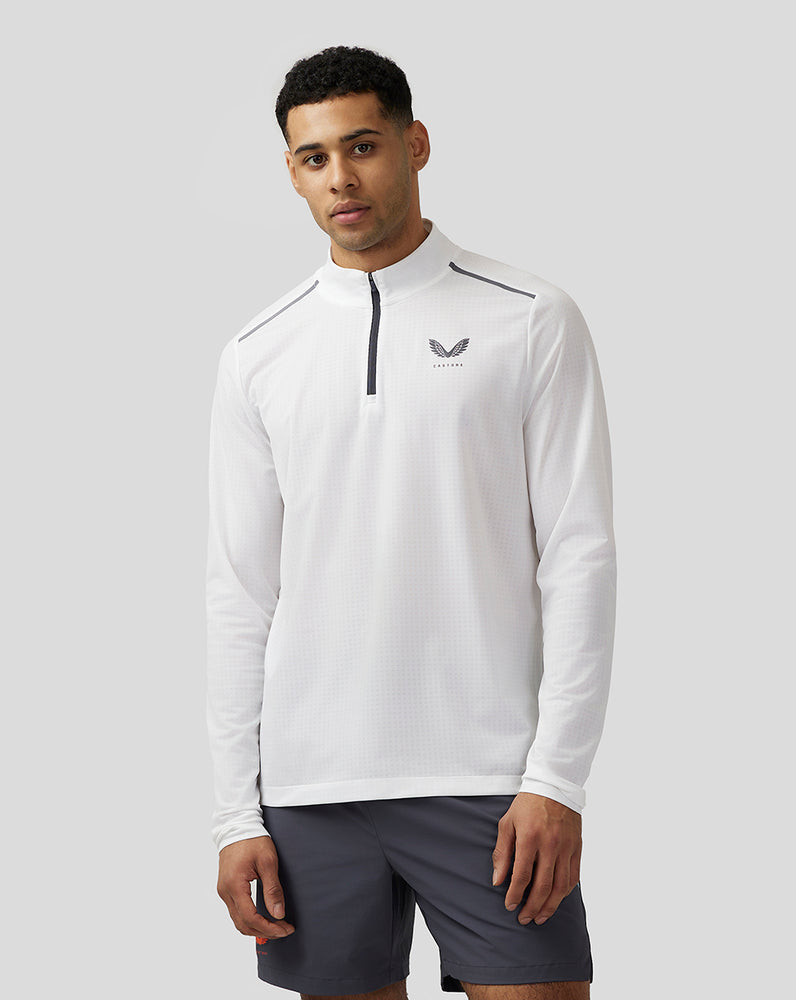 White Castore Apex Aeromesh Quarter Zip | 0568UPWCM