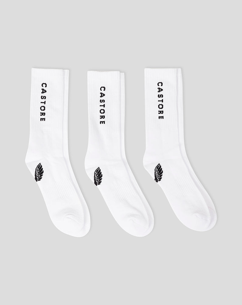 White Castore Cushioned Crew Socks 3 Pack | 4756KJBLW