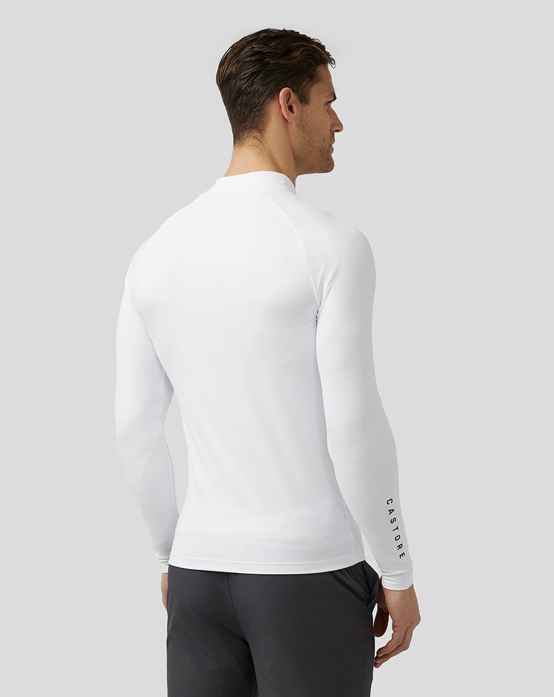 White Castore Golf Long Sleeve Mock Neck Base Layer | 8536AFMVS