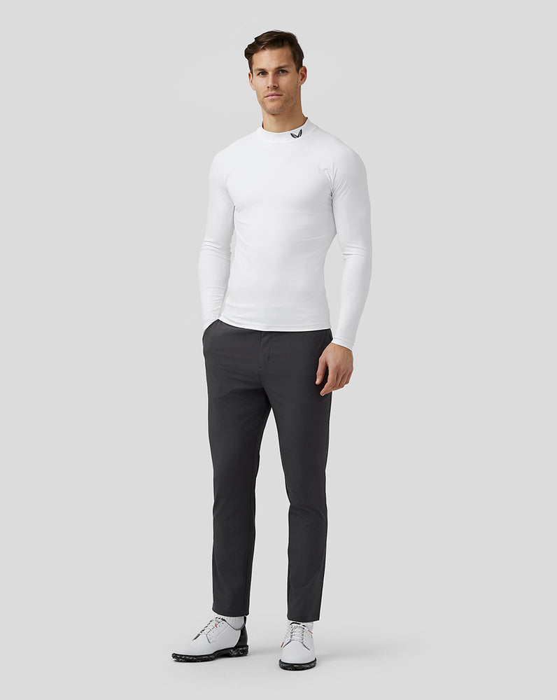 White Castore Golf Long Sleeve Mock Neck Base Layer | 8536AFMVS